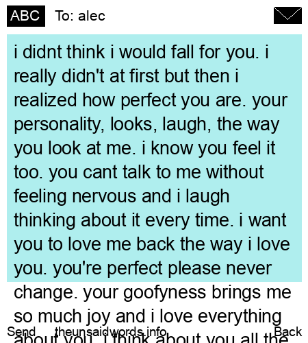 unsent message to alec