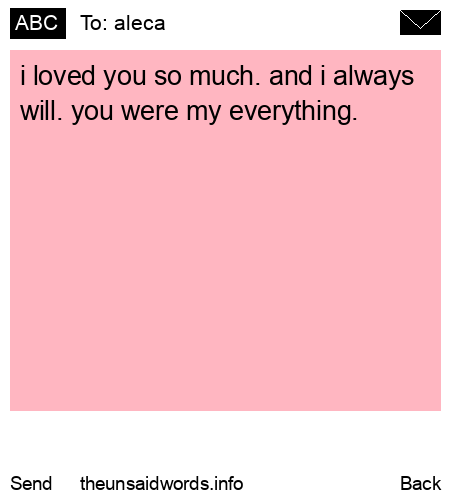 unsent message to aleca