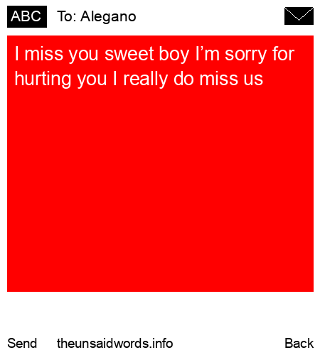 unsent message to Alegano