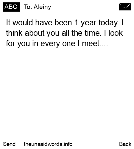 unsent message to Aleiny