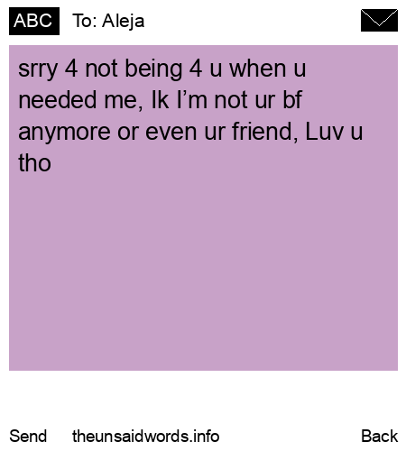unsent message to Aleja 