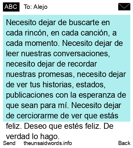 unsent message to Alejo