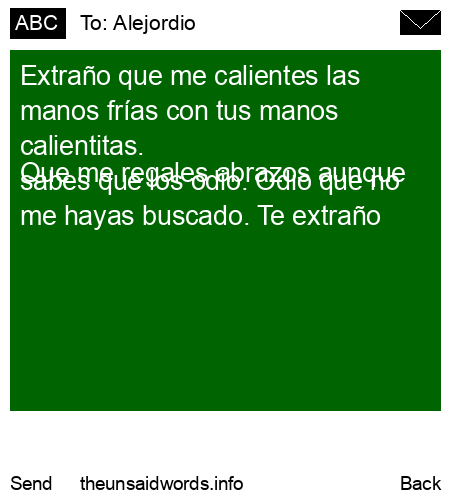 unsent message to Alejordio