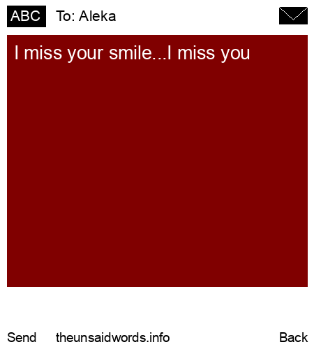 unsent message to Aleka