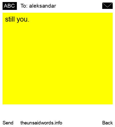 unsent message to aleksandar