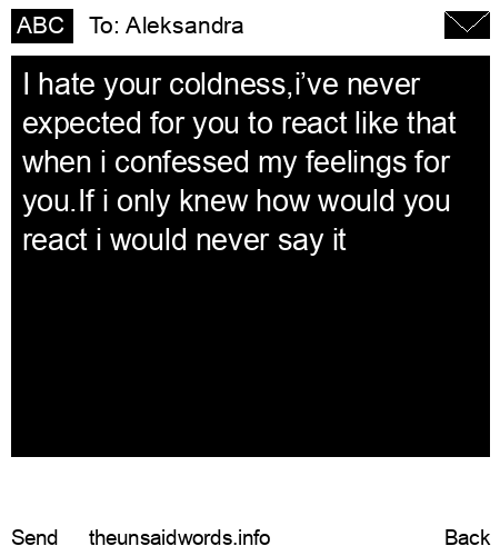 unsent message to Aleksandra