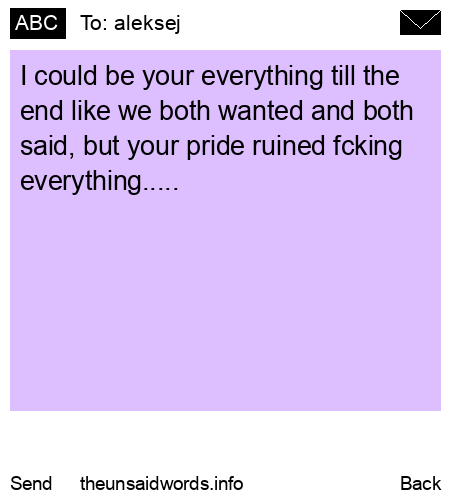 unsent message to aleksej