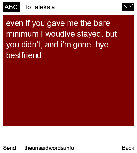 unsent message to aleksia 