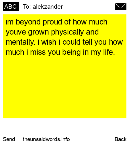 unsent message to alekzander