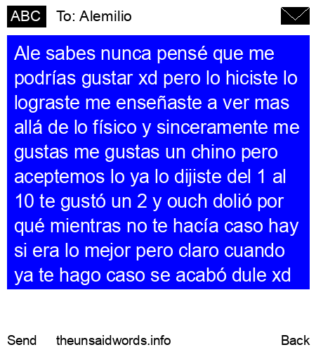 unsent message to Alemilio