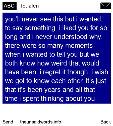 unsent message to alen