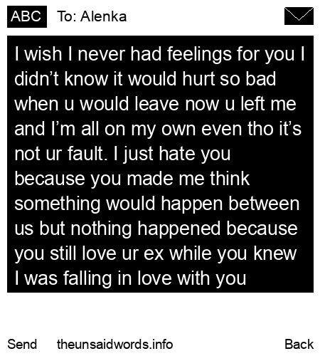 unsent message to Alenka