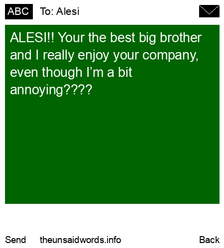 unsent message to Alesi