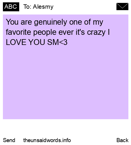 unsent message to Alesmy