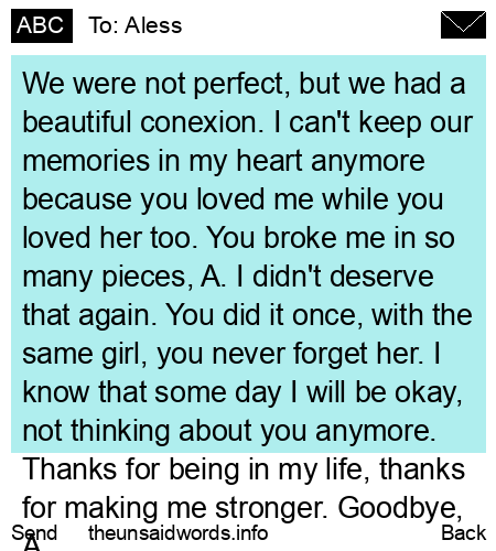 unsent message to Aless