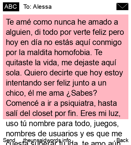 unsent message to Alessa