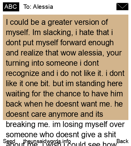 unsent message to Alessia