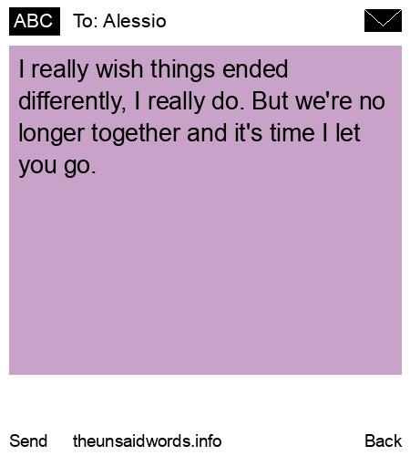 unsent message to Alessio