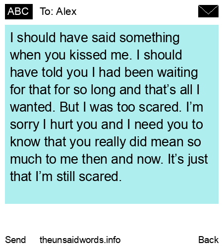 unsent message to Alex