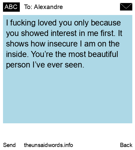 unsent message to Alexandre
