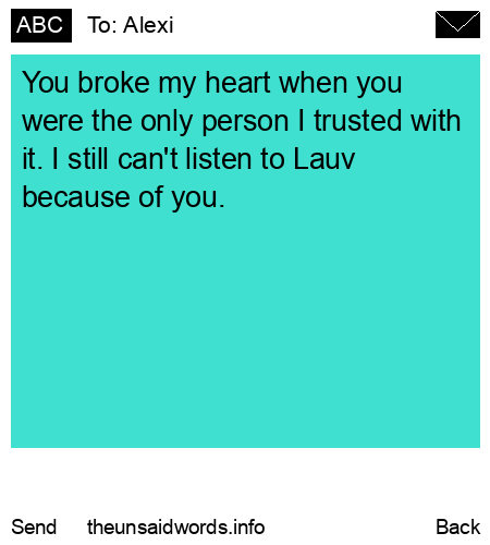 unsent message to Alexi