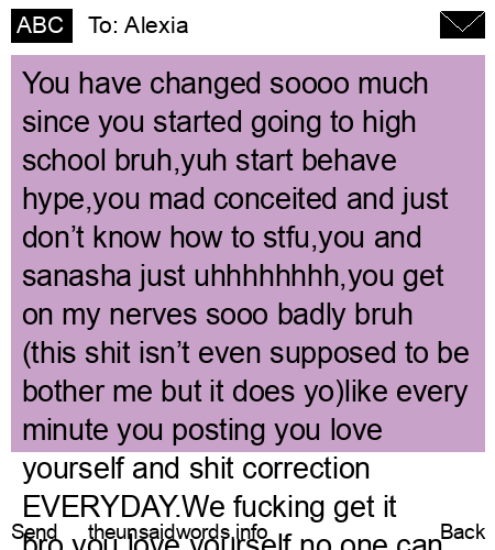 unsent message to Alexia