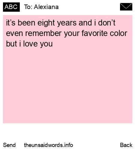 unsent message to Alexiana 