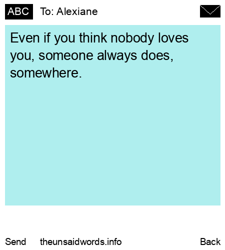 unsent message to Alexiane