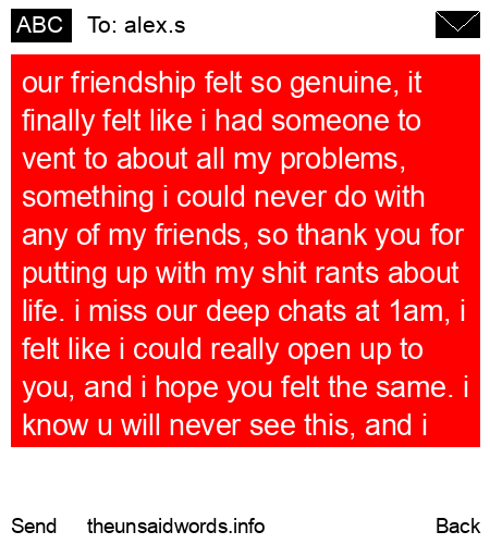 unsent message to alex.s