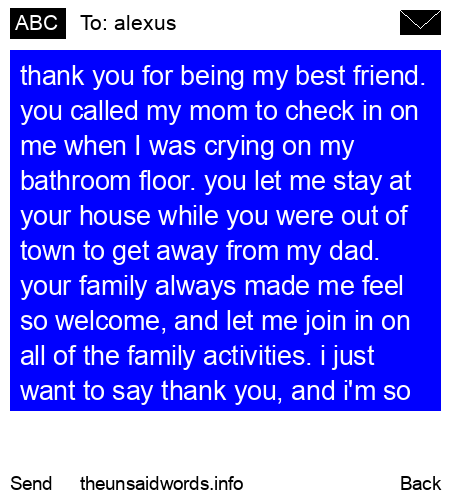 unsent message to alexus