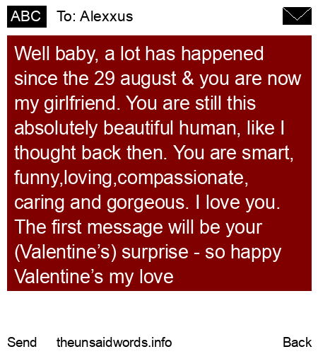 unsent message to Alexxus