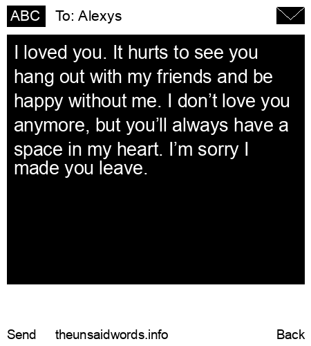 unsent message to Alexys