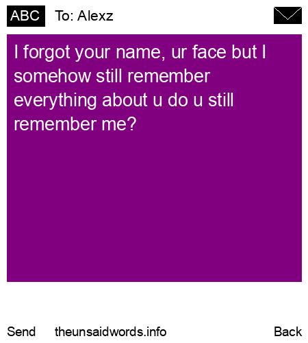 unsent message to Alexz