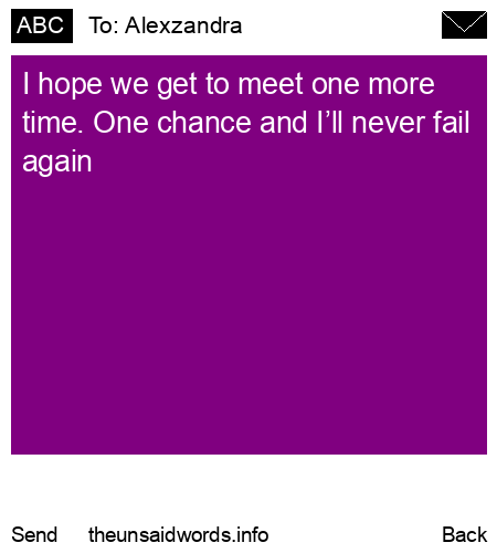 unsent message to Alexzandra 