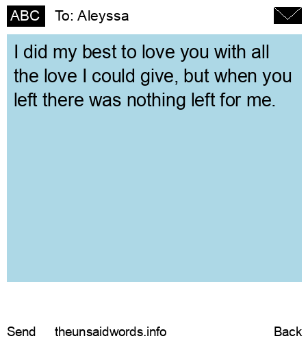 unsent message to Aleyssa