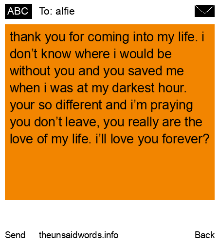 unsent message to alfie