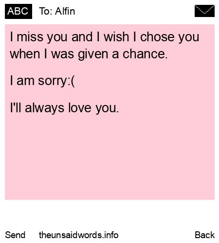 unsent message to Alfin
