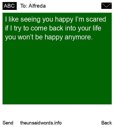 unsent message to Alfreda