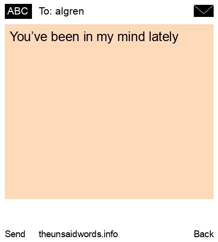 unsent message to algren