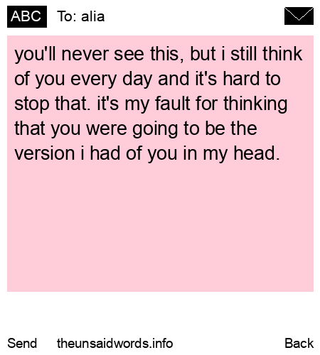 unsent message to alia