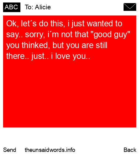 unsent message to Alicie