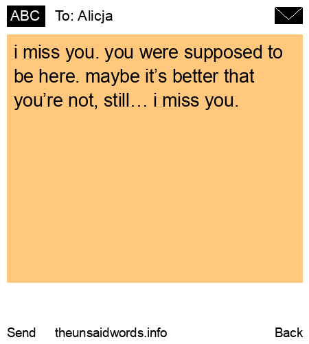 unsent message to Alicja