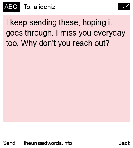 unsent message to alideniz
