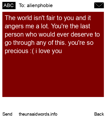 unsent message to alienphobie