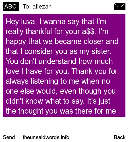 unsent message to aliezah