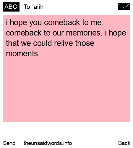unsent message to alih