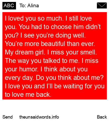 unsent message to Alina