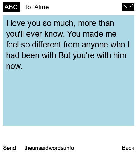 unsent message to Aline