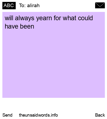 unsent message to alirah