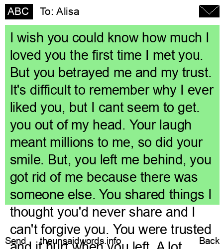 unsent message to Alisa